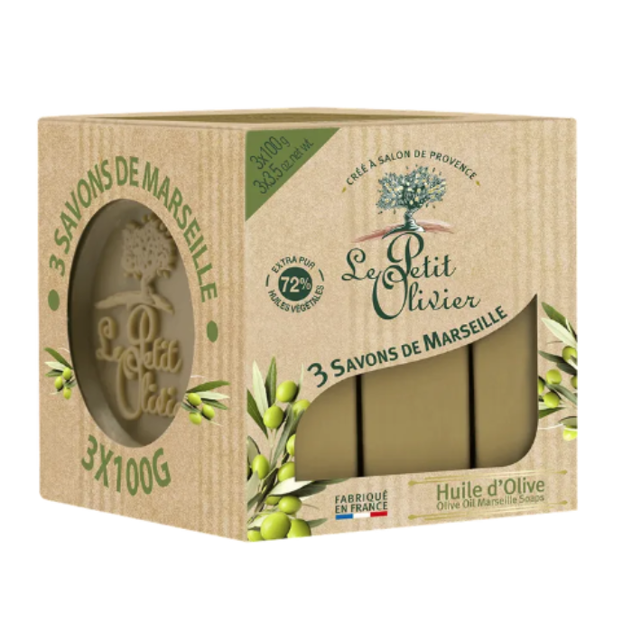 Le Petit Olivier Olive Oil Marseille Soaps 3x100g