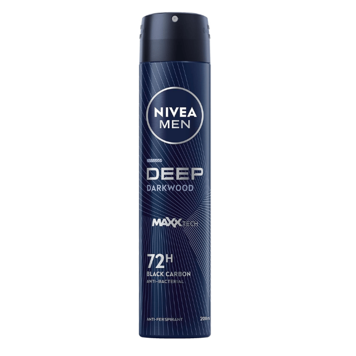 Nivea Men Deep Black Carbon Darkwood Deodorant Spray 200ML