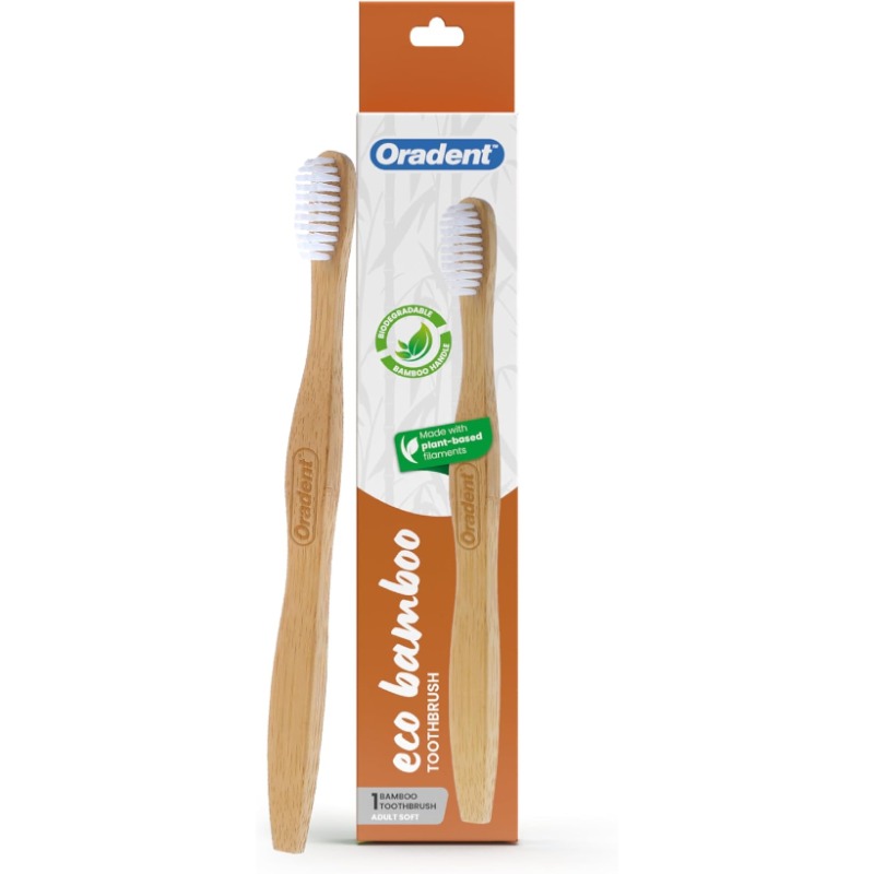 Oradent Eco Adult Bamboo Toothbrush Soft White 1s