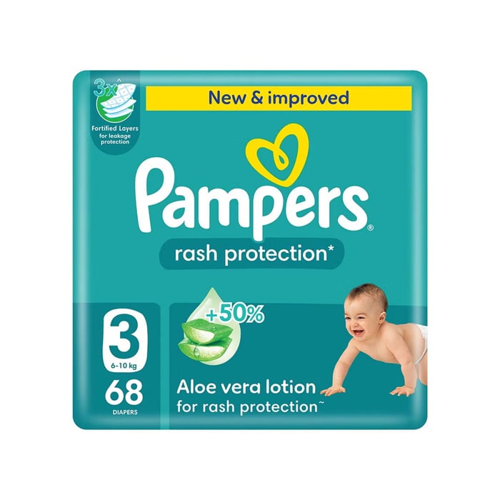 Pampers Rash Protection Size 3 6-10KG 68's