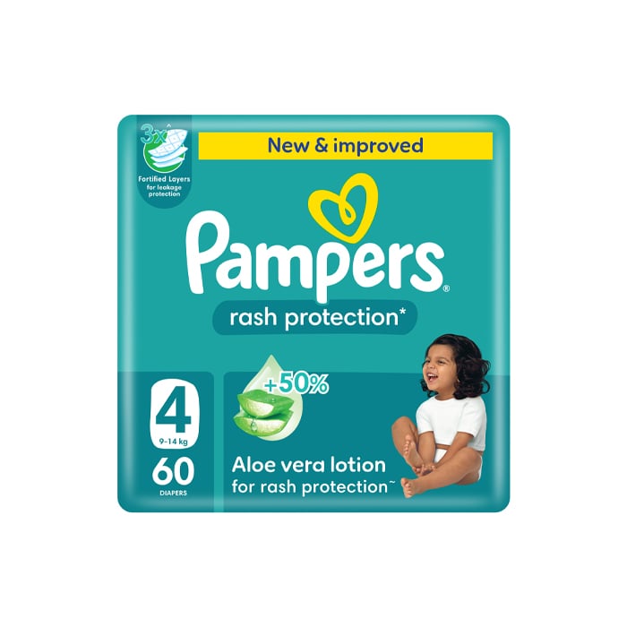Pampers Rash Protection Size 4 9-14KG Jumbo Box 60's