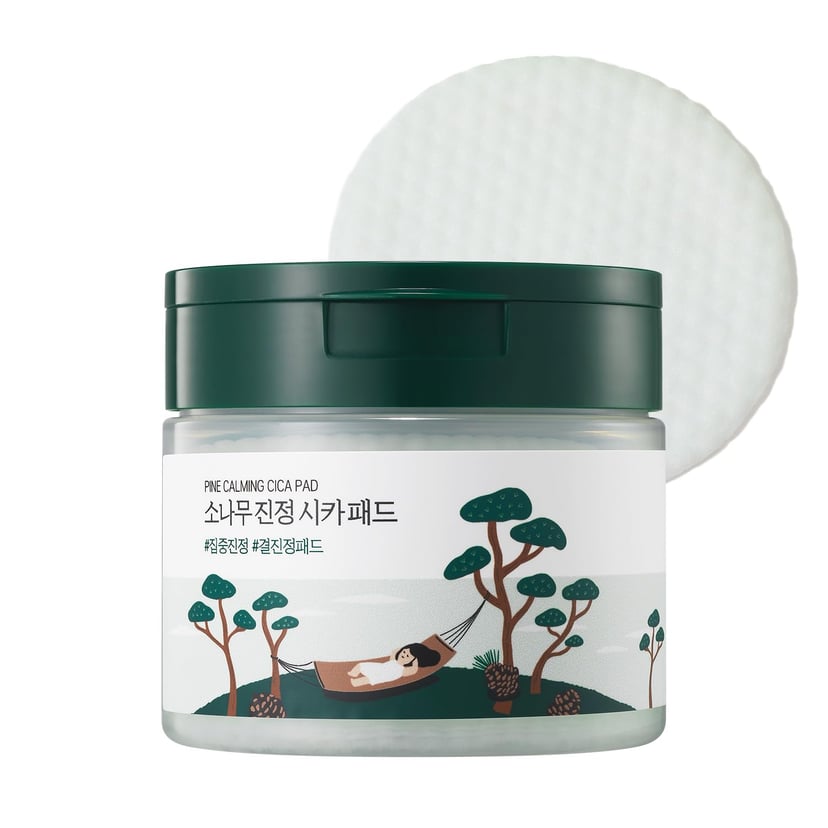 Round Lab Pine Calming Cica Pad – Soothing Toner Pads with Cica & Pine Leaf for Redness Relief and Skin Barrier Repair 50s pads /195 ml