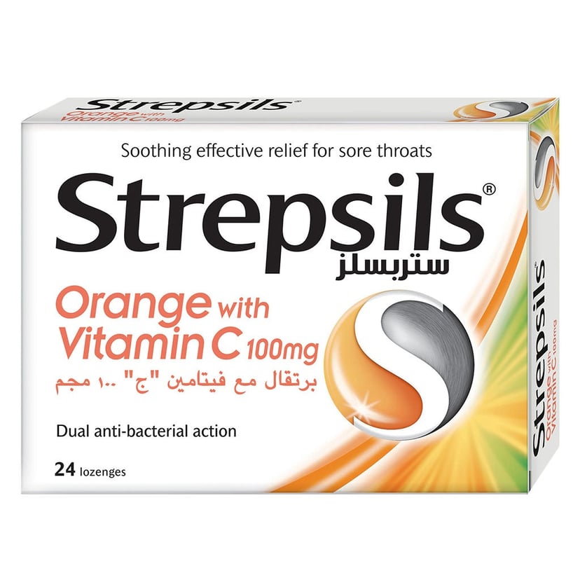 Strepsils Orange & Vitamin C Lozenges 24's