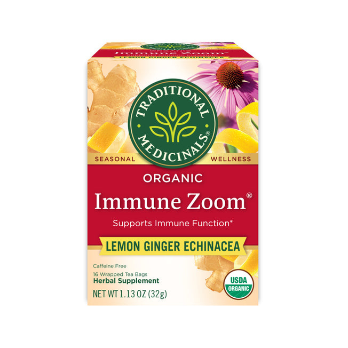 Traditional Medicinals Organic Immune Zoom Lemon Ginger Echinacea Tea 16s
