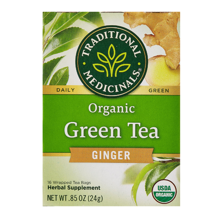 Traditional Medicinal Green Tea With Ginger 16 Tea Bags