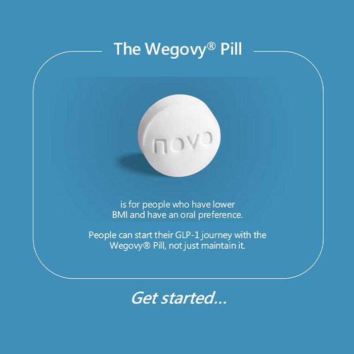 Wegovy 25mg GLP-1 Pill, 30 Tablets, for Weight Loss Support