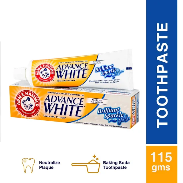 Arm and Hammer Advance White Brilliant Toothpaste Gel 115g Twin Pack