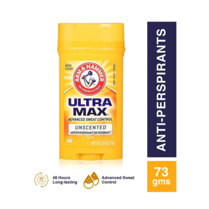 Arm and Hammer Ultra Max Deo Stick Unscented 73g Twin Pack Promo