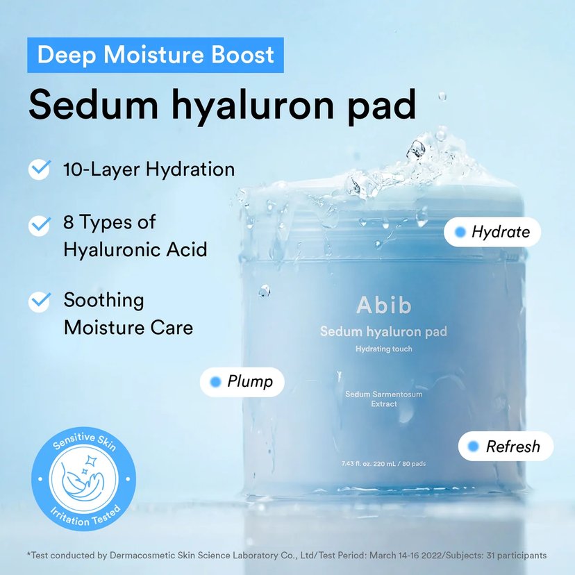 Abib Sedum Hyaluron Hydrating Touch Pad 220ML 80s