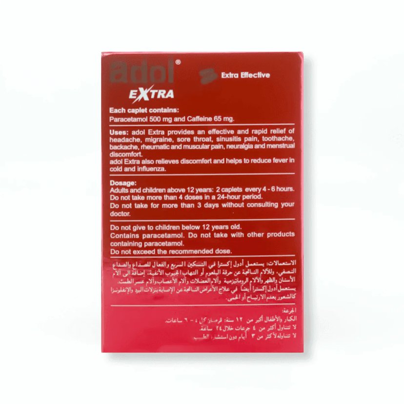 Adol Extra Caplets 48’s (12'sblister X 4)