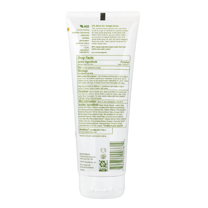 Alba Botanica Acnedote Face Body Scrub 8 Oz