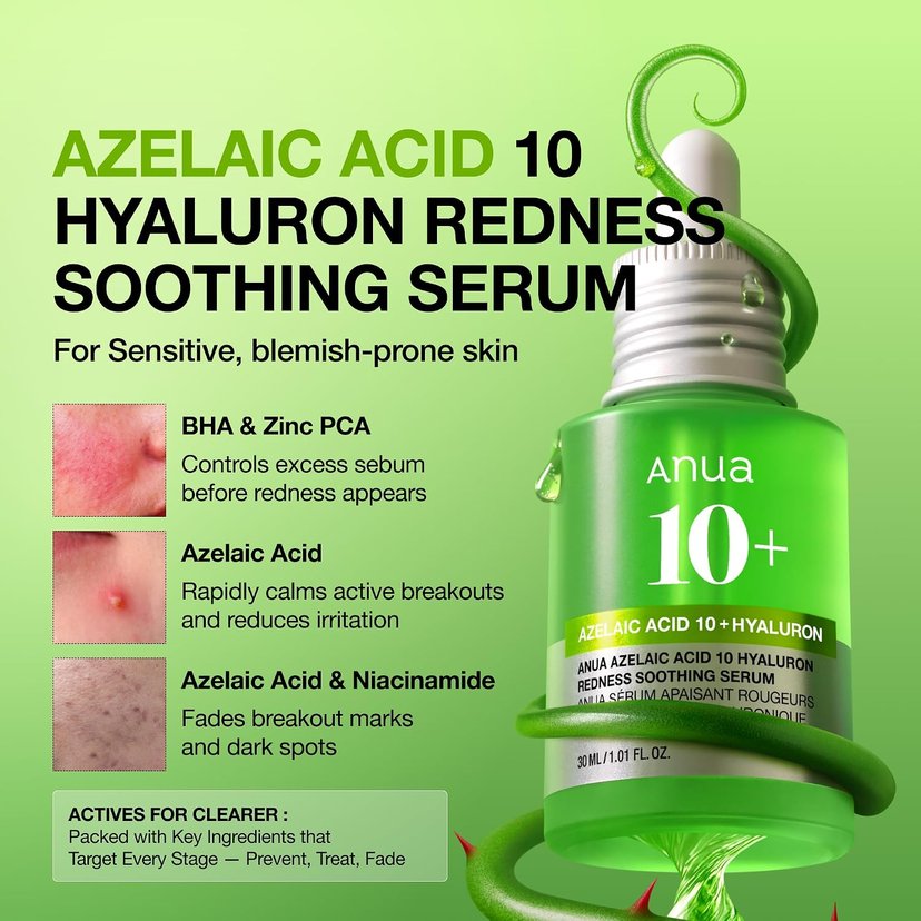 Anua Azelaic Acid 10+ Hyaluron Redness Soothing Serum 30ML