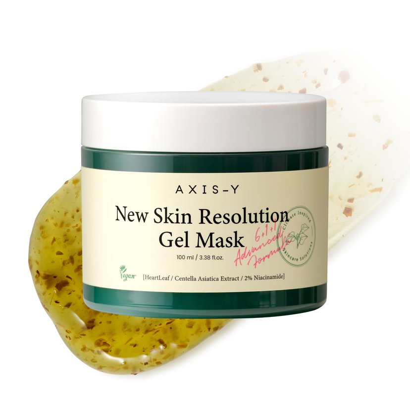 Axis-Y New Skin Resolution Gel Mask – Brightening & Soothing Mask with Heartleaf & Niacinamide for Glowing Skin 100ml