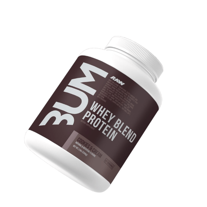 Raw Nutrition Bum Whey Blend Powder Cookies & Cream, Protein for Lean Muscle Support, 5lb