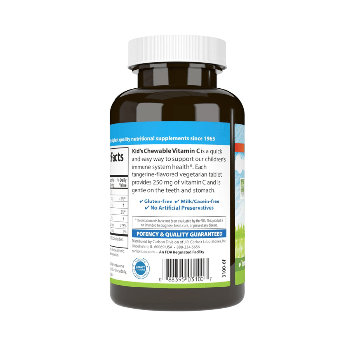Carlson Kids Chewable Vitamin C 60 Softgels