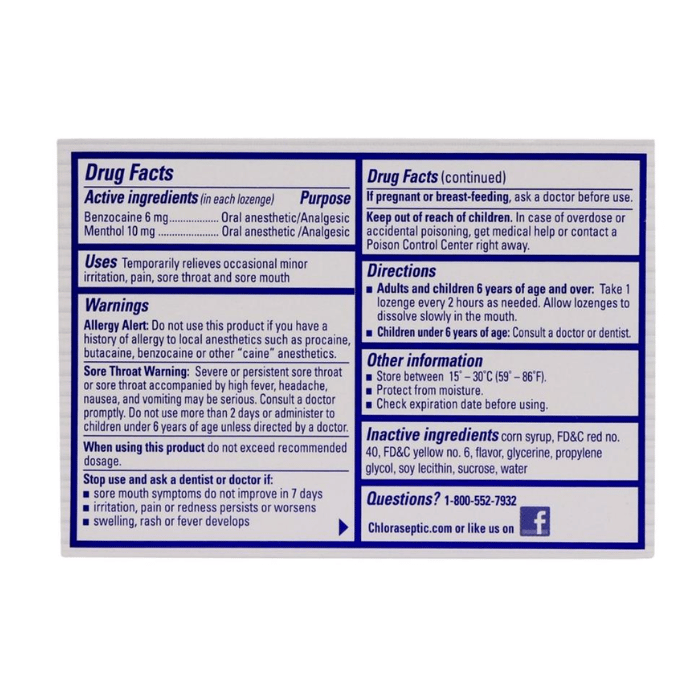 Chloraseptic Lc Lozenges Citrus 18's