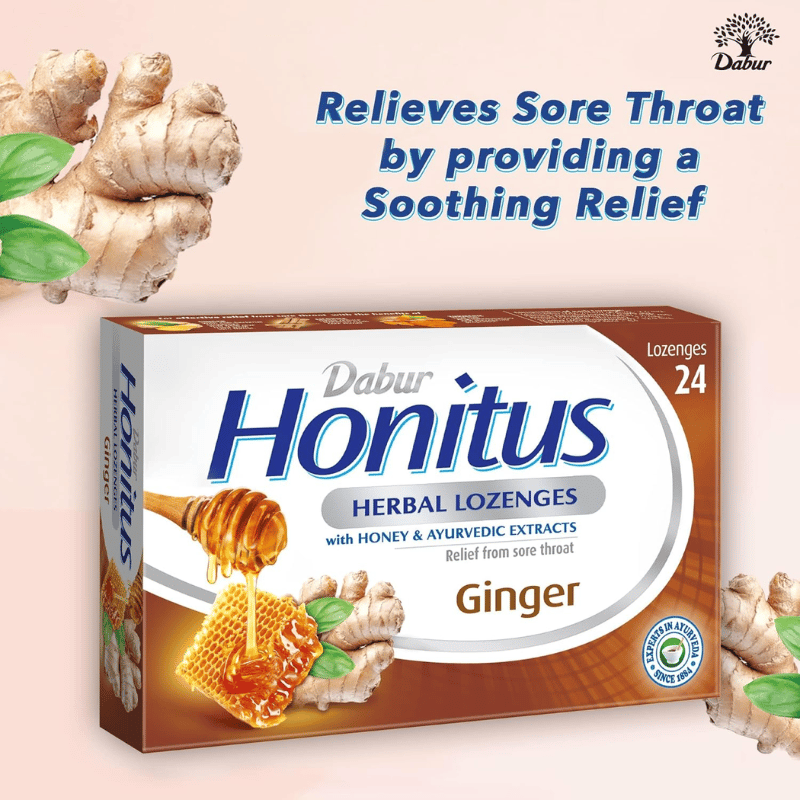 Dabur Honitus Herbal Lozenges Ginger 24s