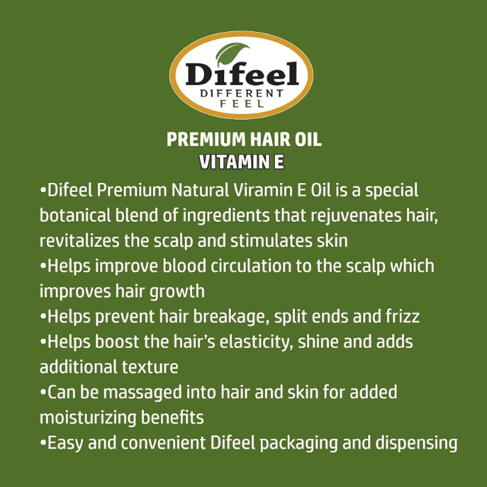 Difeel Premium Natural Hair Oil Vitamin E 75 ml