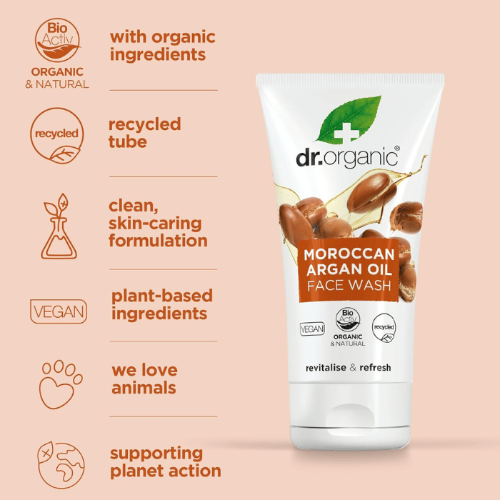 Dr.Organic Moroccan Argan oil Creamy Face Wash - 150ml