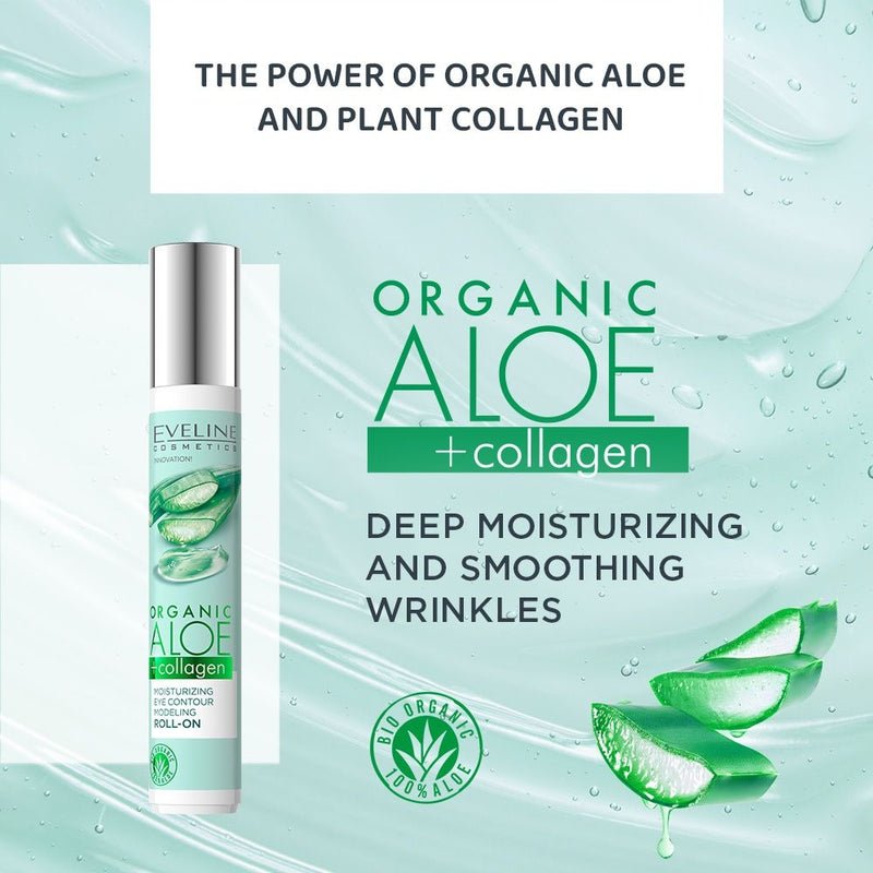 Eveline Organic Aloe+Collagen Moisturizing Roll-On Eye Contour Model 15ml