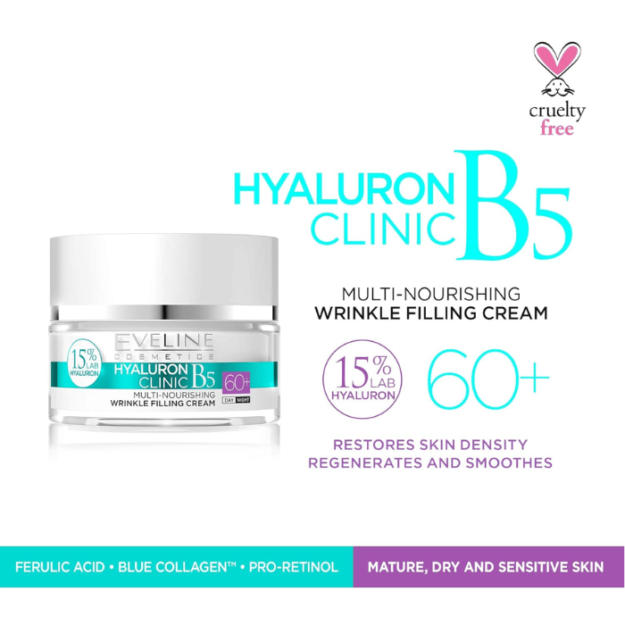 Eveline Hyaluron Clinic B5 Wrinkle Filling Cream 60+ 50ml