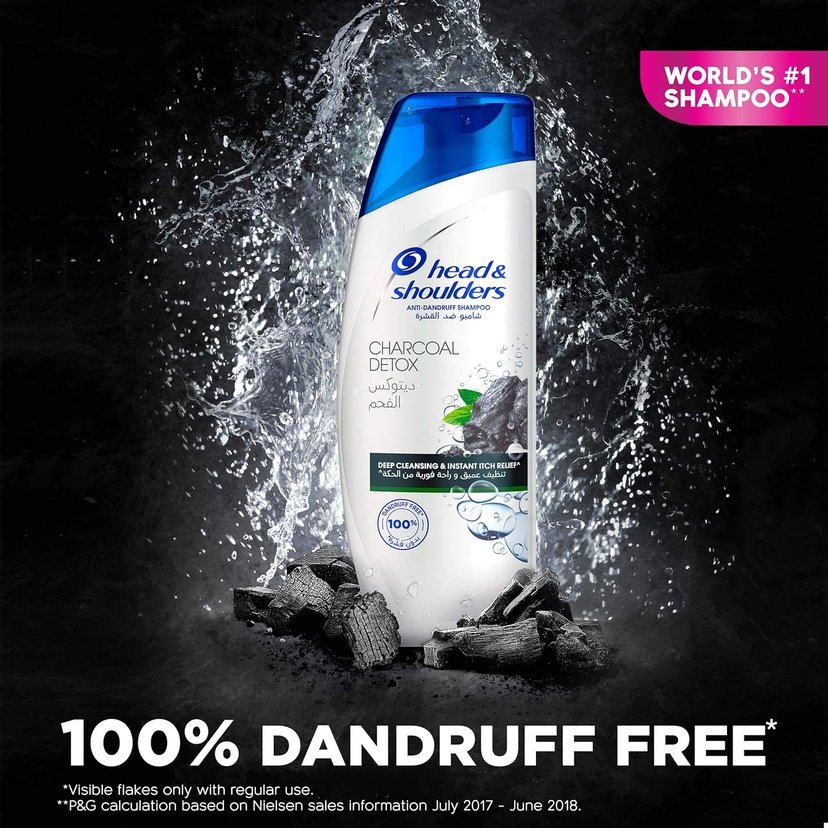 Head & Shoulders Oxygenated Charcoal Detox Shampoo, 375ml Pack of 2