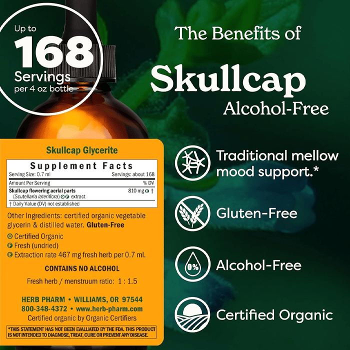 Herb Pharm Skullcap Glycerite 1 Oz