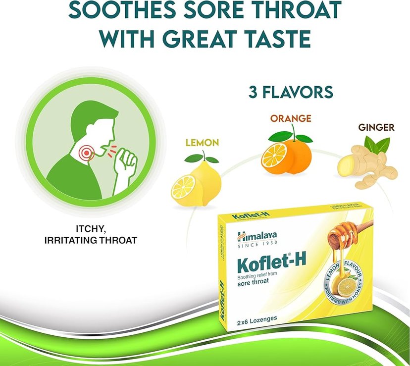 Himalaya Koflet H Lozenges Lemon 12's