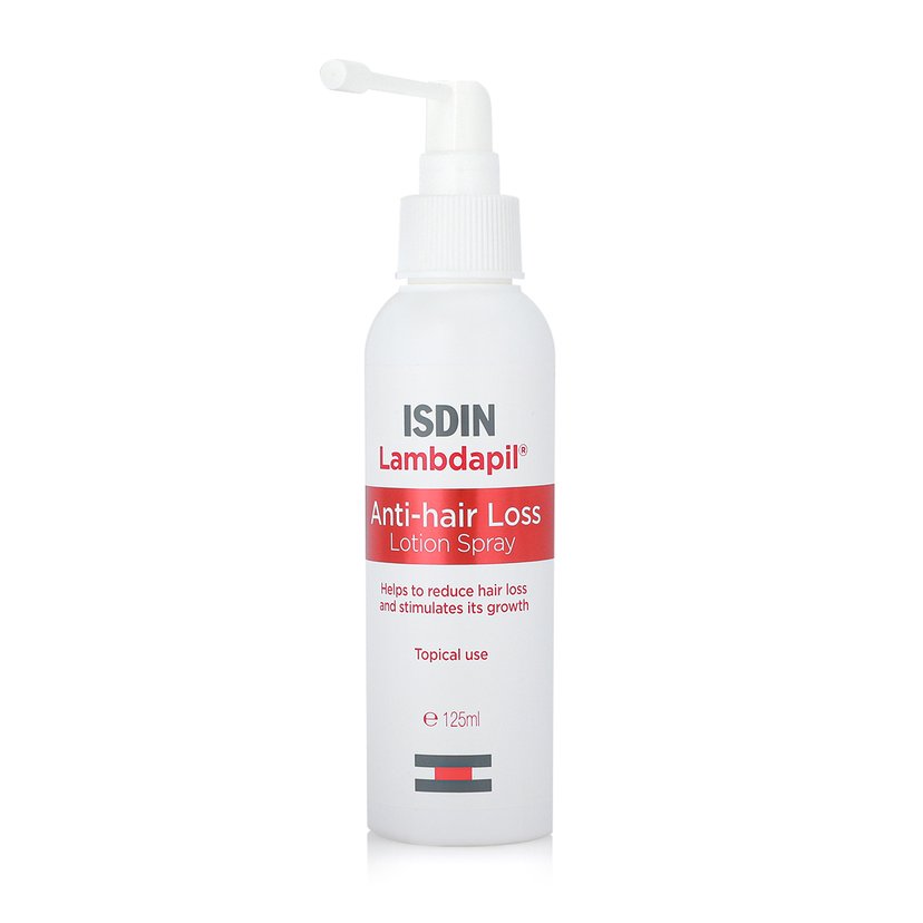 Isdin Lambdapil Anti-Hair Loss Lotion Spray, Hair Strengthening Scalp Treatment with Biotin & Zinc, 125ml