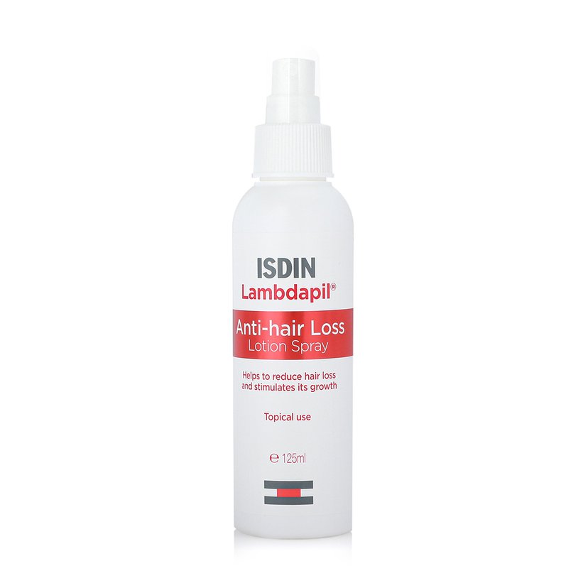 Isdin Lambdapil Anti-Hair Loss Lotion Spray, Hair Strengthening Scalp Treatment with Biotin & Zinc, 125ml