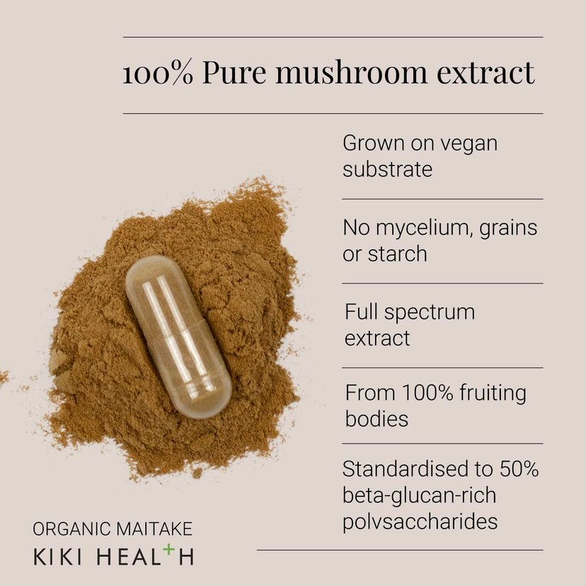 KIKI Health Organic Maitake Mushroom Extract Vegetarian Capsules 60's