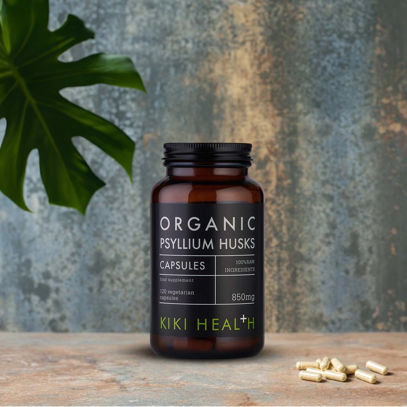 KIKI Health Organic Psyllium Husks Vegetarian Capsules 120's
