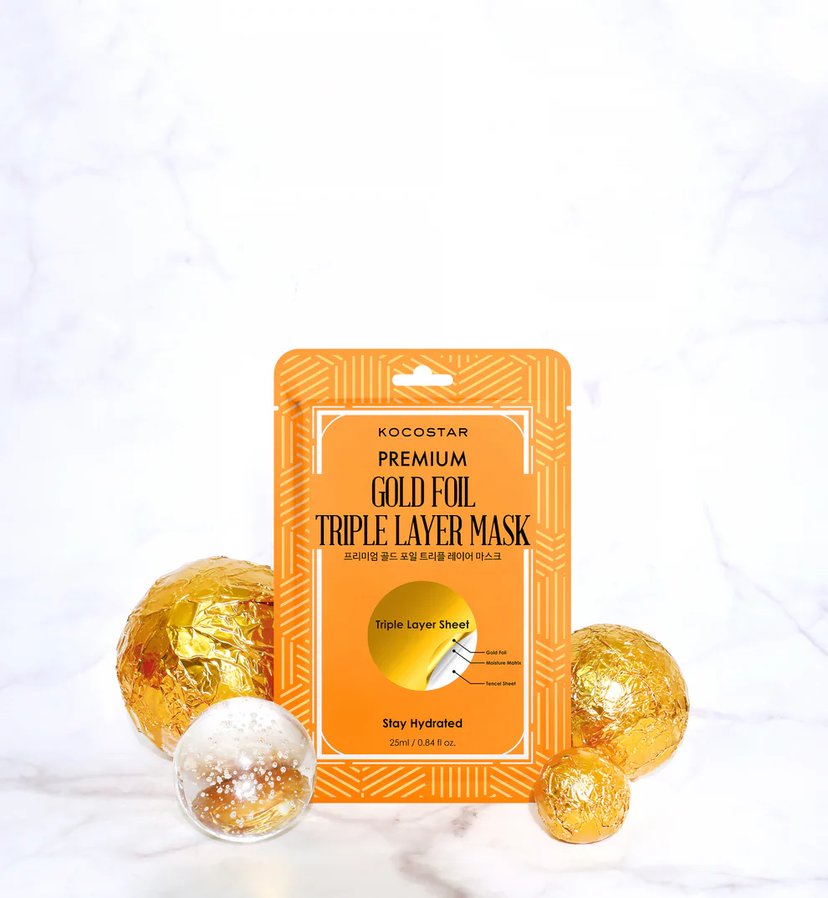 Kocostar Vegan Facial Mask Sheet Gold Foil 25ml 1s