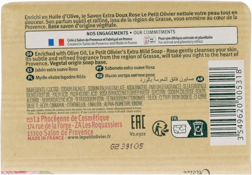 Le Petit Olivier Extra Mild Soap - Rose 100g