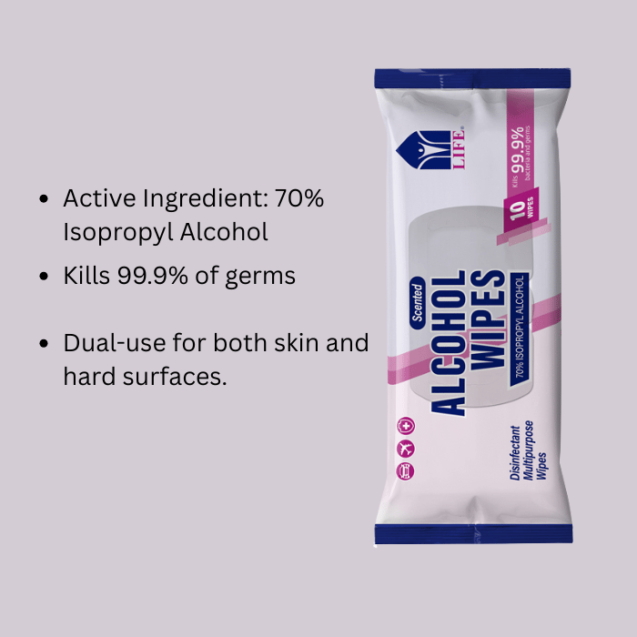 Life 70%  Alcohol Wipes Scented 10's Pack