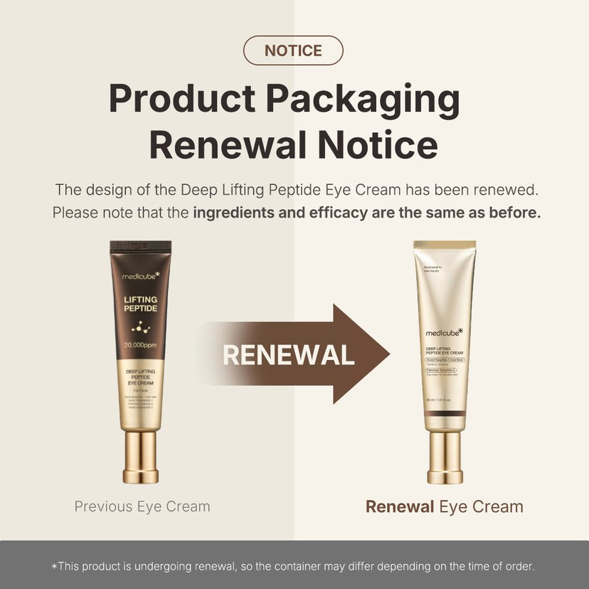 Medicube Deep Lifting Peptide Eye Cream, Peptide and Niacinamide Firming Care, 30ml