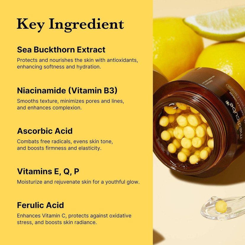 Medicube Deep Vita C Capsule Cream, Vitamin C, Niacinamide Brightening Moisturizer, 55g