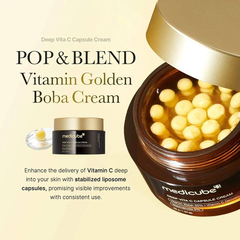 Medicube Deep Vita C Capsule Cream, Vitamin C, Niacinamide Brightening Moisturizer, 55g