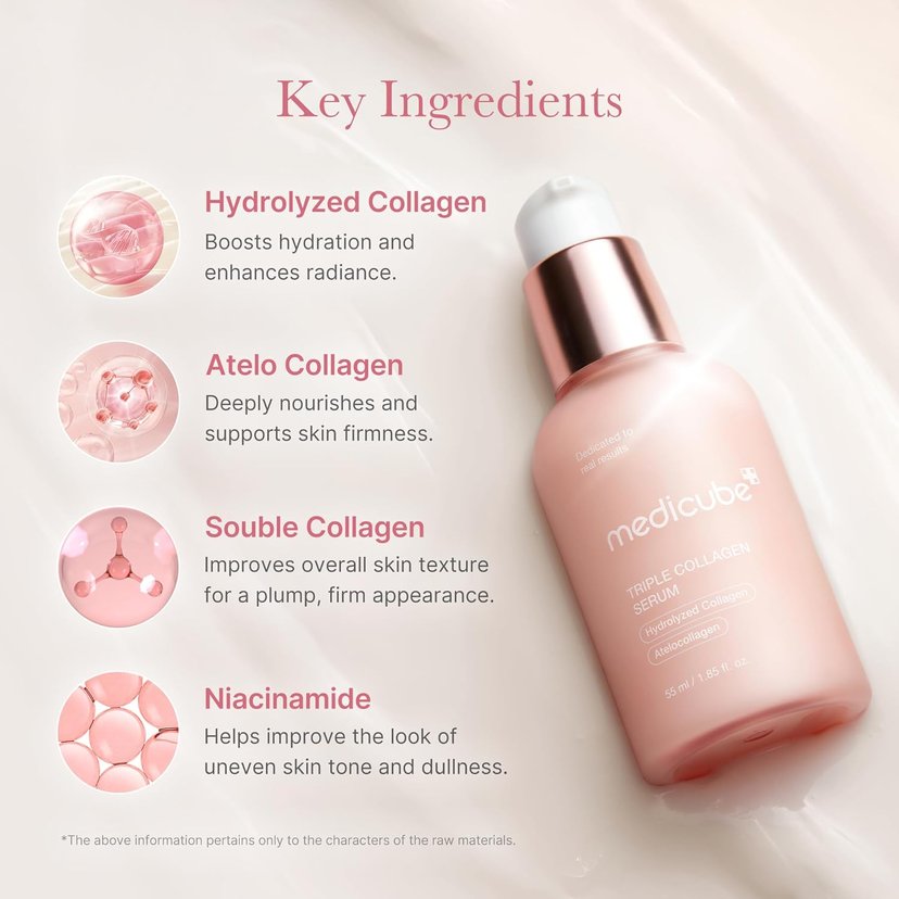 Medicube Triple Collagen, Glass Glow, Firming and Elasticity Boost Serum, 55ml