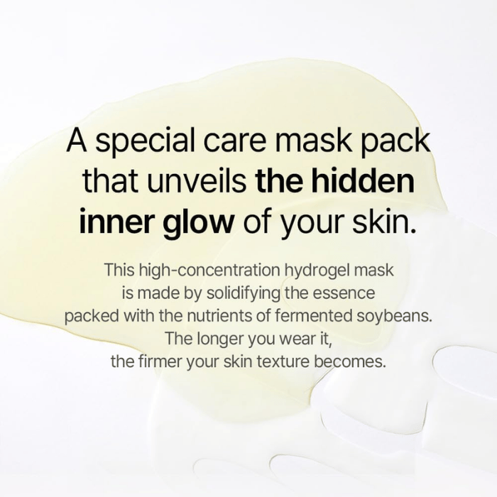 Mixsoon Bean Collagen Hydrogel Mask Pack 35g, Fermented Nutrients, Hydration, Firmness and Radiance - 5s