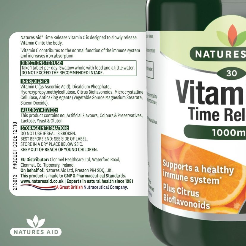 Natures Aid Vitamin C 1000 mg Time Release Tablets 30's