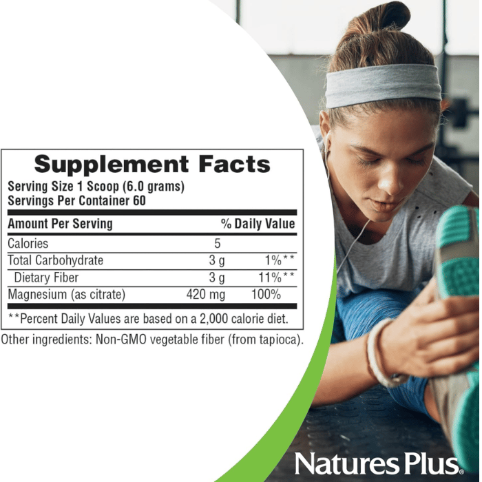 Natures Plus Kalm assure Magnesium Powder 400mg 0.80 lb
