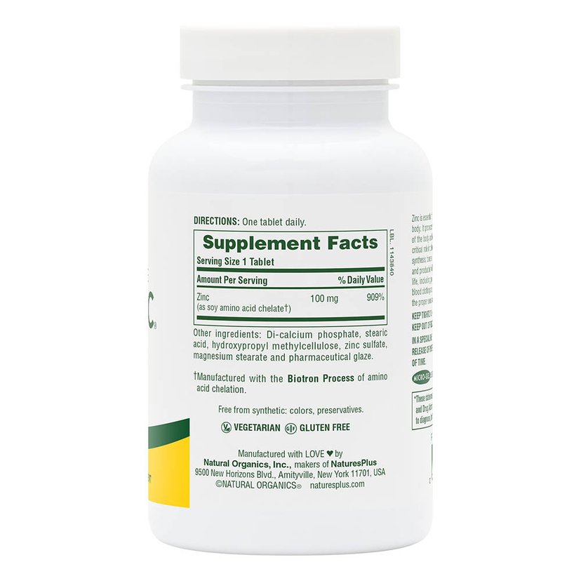 Natures Plus Mega Zinc 100mg Sustained Release 90 Tablets