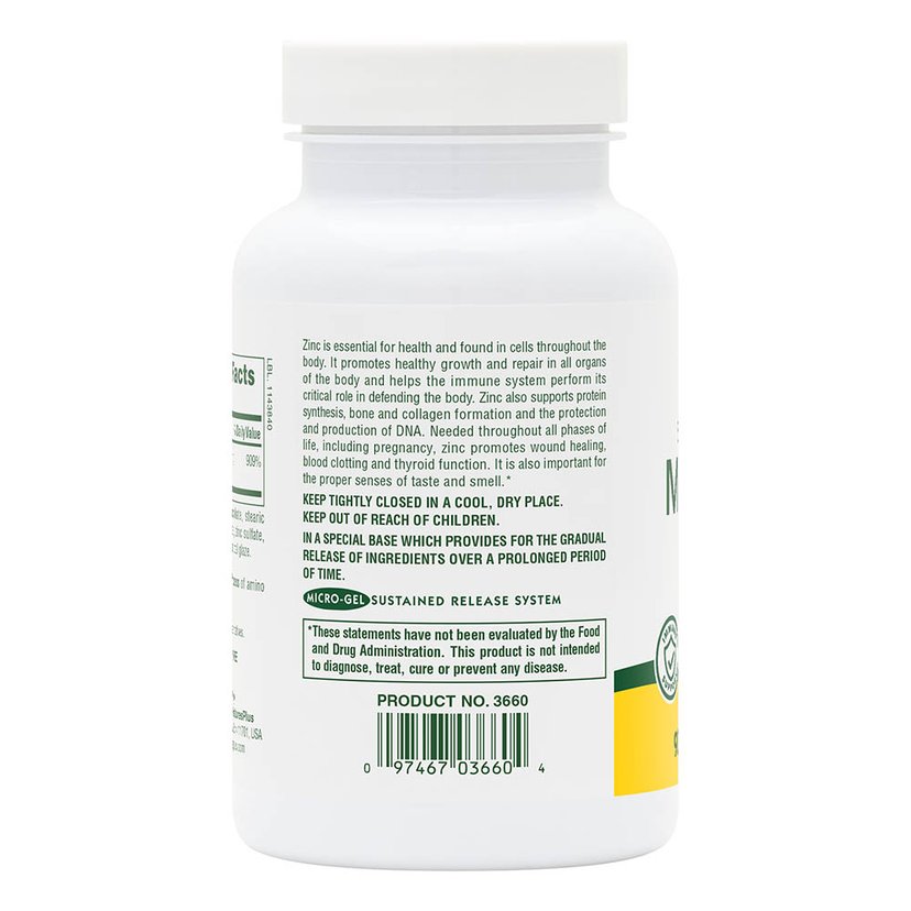 Natures Plus Mega Zinc 100mg Sustained Release 90 Tablets