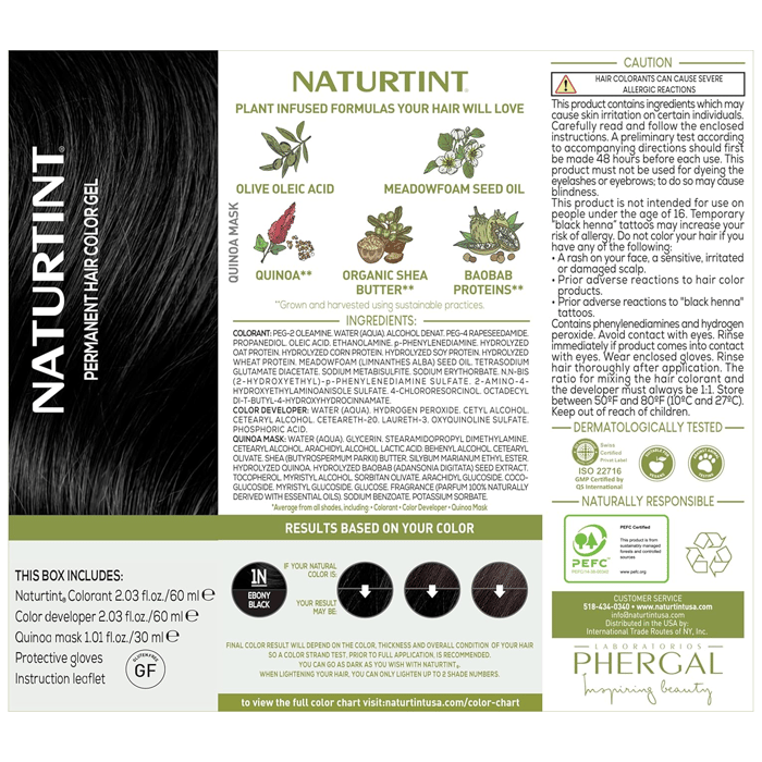 Naturtint 1N-Ebony Black 165ml