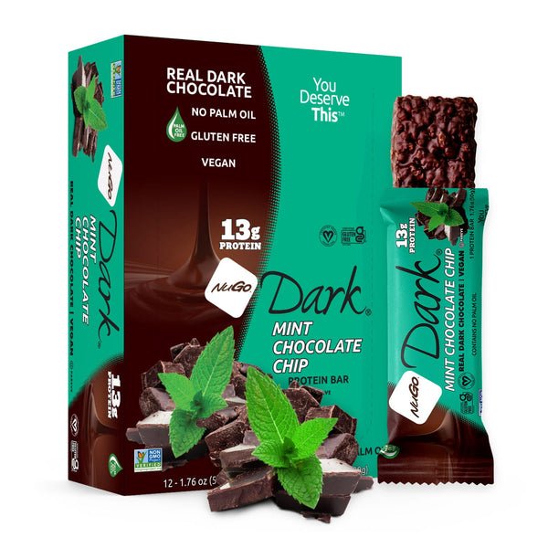 NuGo Dark Mint Chocolate Chip Bar 13g Protein, Gluten Free, Non-GMO, 50g