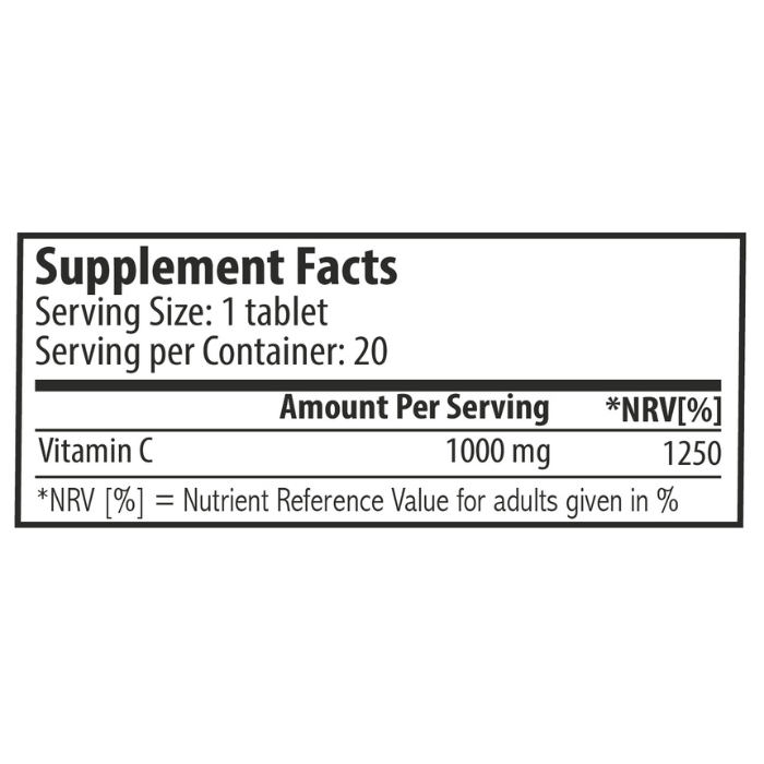 Nutritionl Vitamin C 1000 mg Orange Flavour Effervescent 20 Tablets