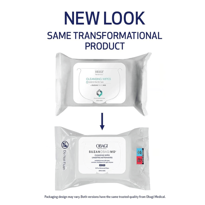 Obagi On The Go Cleansing And Makeup Removing Wipes 25s