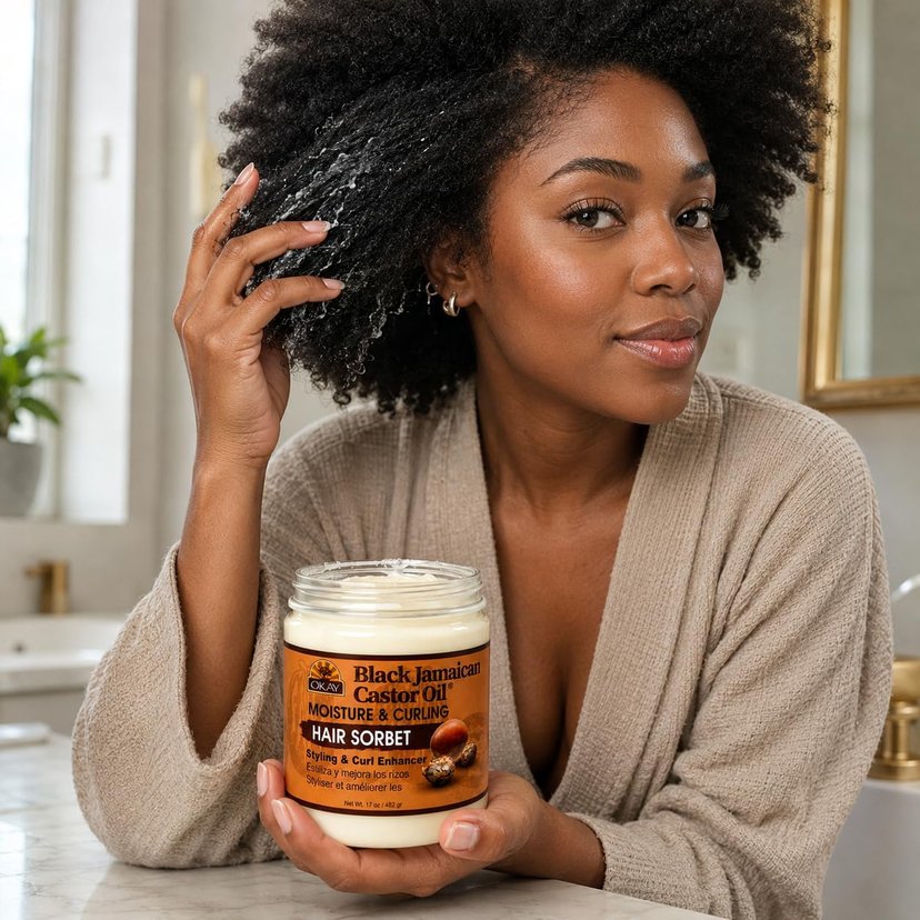 Okay Pure Naturals Black Jamaican Castor Oil Hair Sorbet 17oz