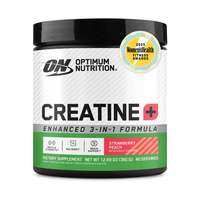 Optimum Nutrition Creatine+ Powder, Strawberry Peach, 360 g, 40 Servings